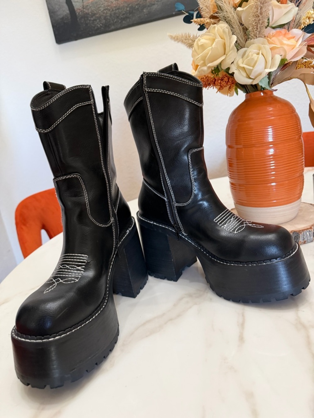 🖤🖤Dolls-kill Black Platform Western Boots🖤🖤 - Picture 5 of 5